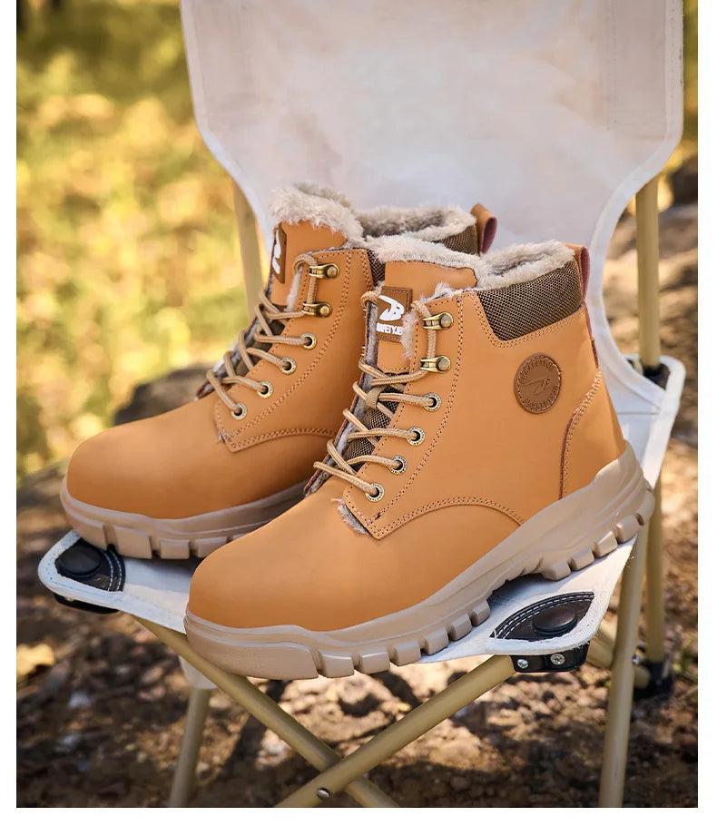 Latest 2024 Fashion Winter Warm Men Work Safety Boots Waterproof Indestructible Steel Toe Cap Shoes Sneakers Male Footwear