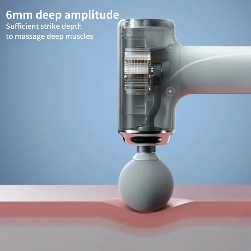 2025Portable AI Fascial Massage Gun Electric Percussion Massager Body Relaxation With 4 Replaceable Massage Head LED Night Light