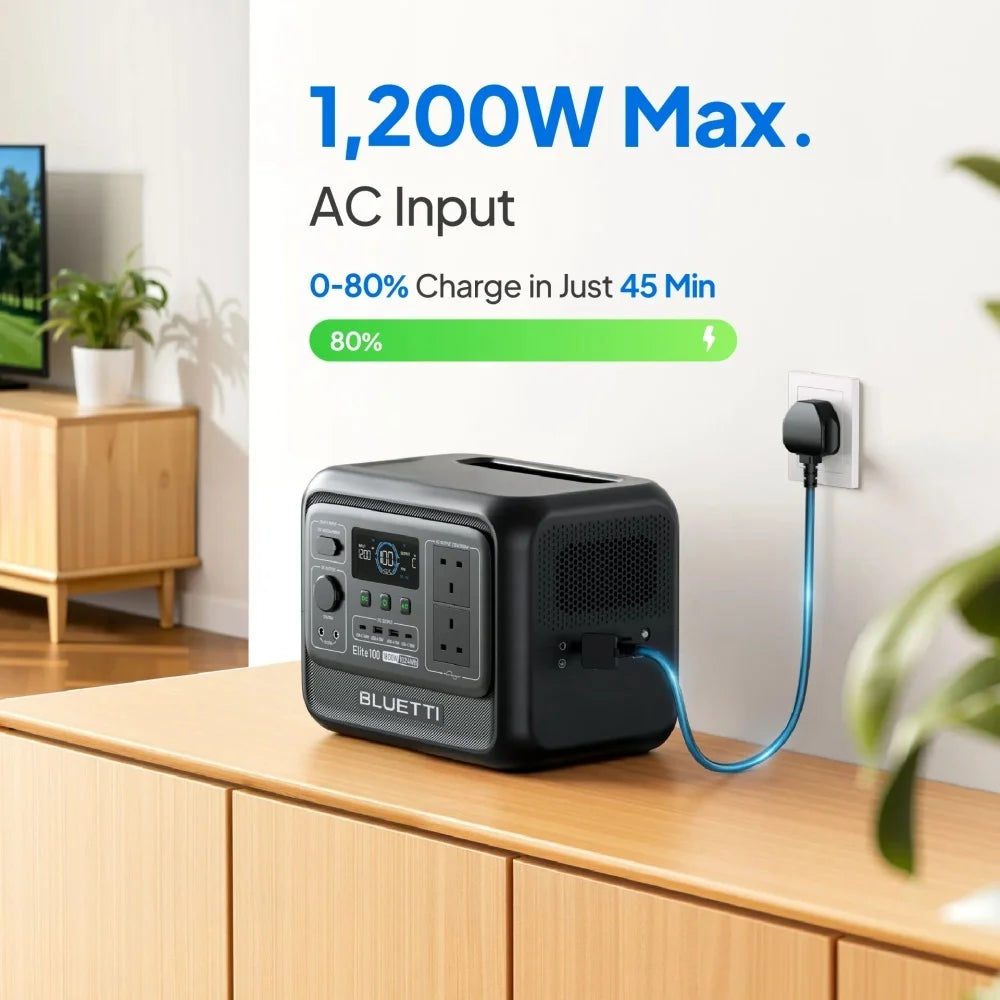 BLUETTI Elite 100 V2 Portable Power Station – 1800W / 1024Wh