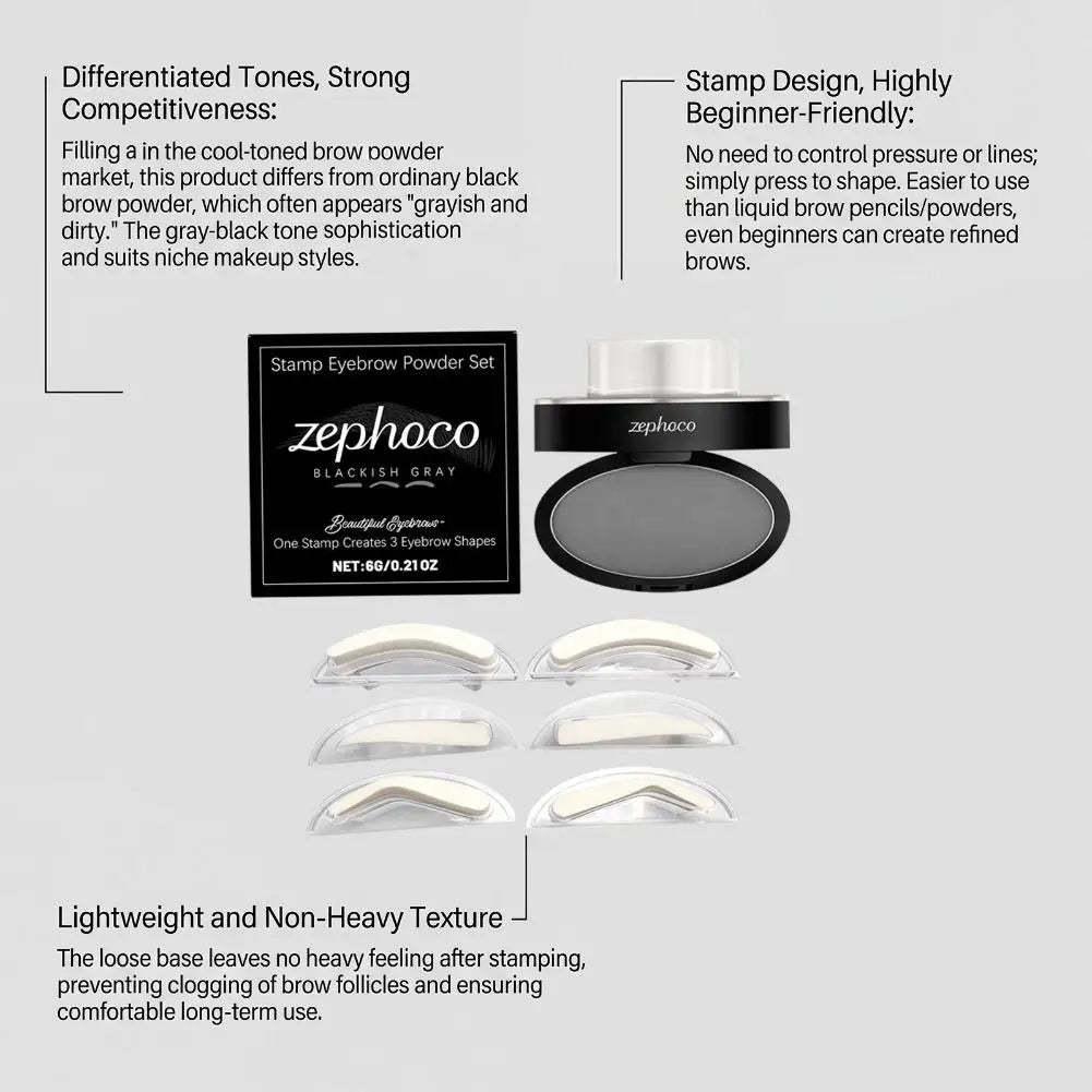 Makeup Tool Eye Brow Stamp Powder Stamp Tint Stencil Kit Cosmetics Professional Makeup Waterproof Eye Brow Stamp Lift Eyebrow