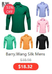 Barry.Wang Luxury Silk Mens Shirts Jacquard Floral Long Sleeve Formal Casual Breathable Male Blouses Wedding Business Prom Gift