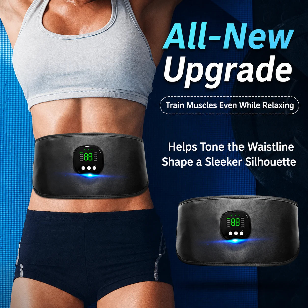 EMS Abdominal Slimming Massage Belt Fitness Waist Trainer for Belly Back Leg Arm Fat Shaping & Muscle Relief