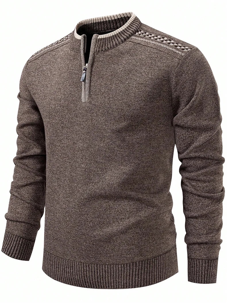 Mens Knit Sweater Half Zip Collar Pullover Casual Sport Golf Sweaters American Size Male Autumn Winter Clothes