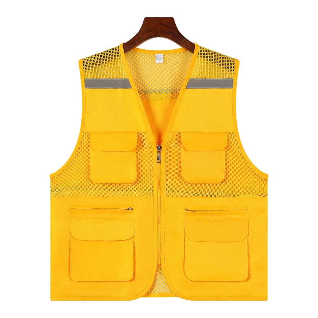 2026 Printing Logo Breathable Men's Summer Mesh Vest Photography Work Multi-Pockets Outdoors Journalist's Vest Sleeveless Vest