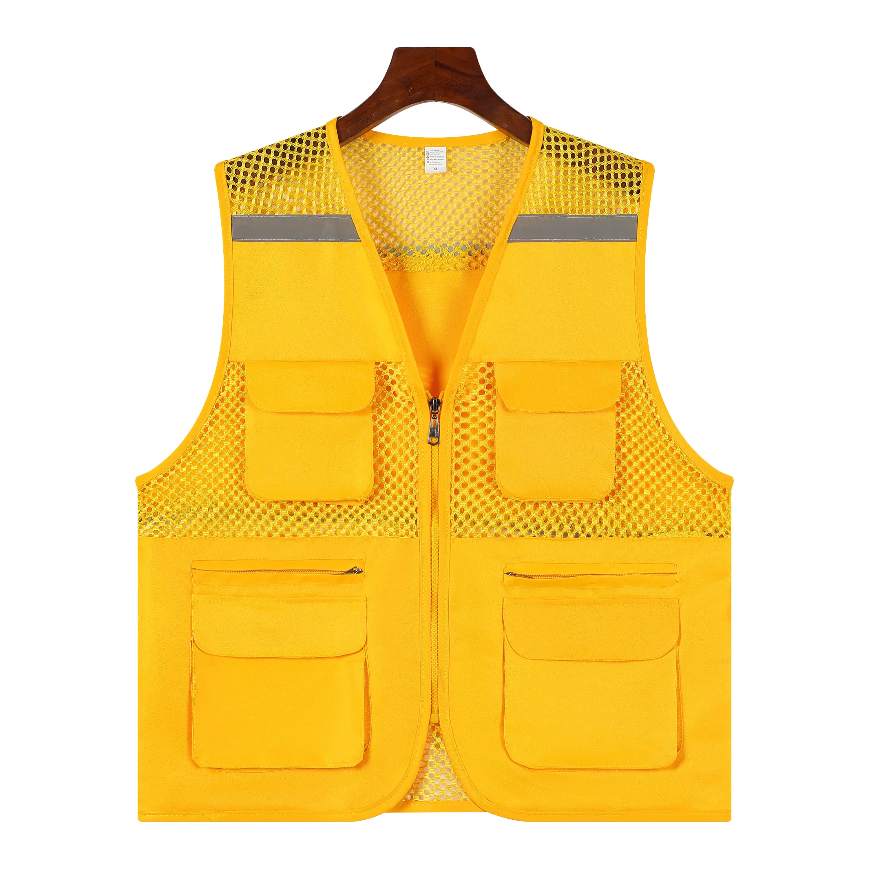 2026 Printing Logo Breathable Men's Summer Mesh Vest Photography Work Multi-Pockets Outdoors Journalist's Vest Sleeveless Vest