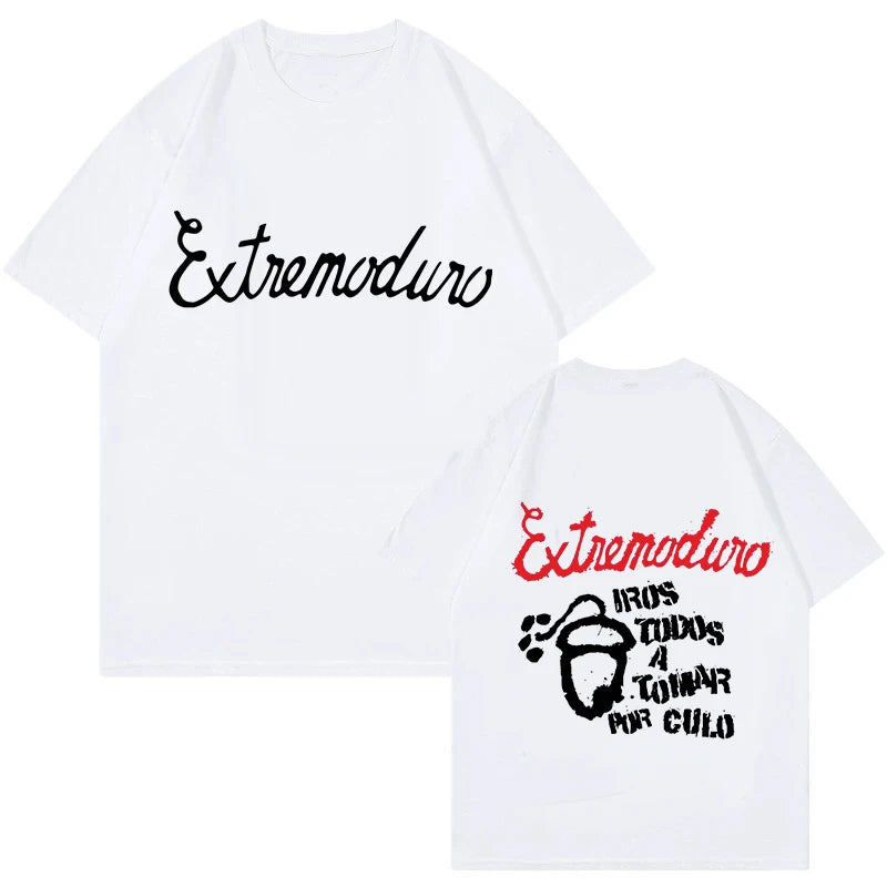 Unisex Fashion Rock Band Extremoduro Print Short Sleeve T Shirt Men Women Graphic Vintage T-Shirt Y2k Hip Hop Tees Tops Clothes