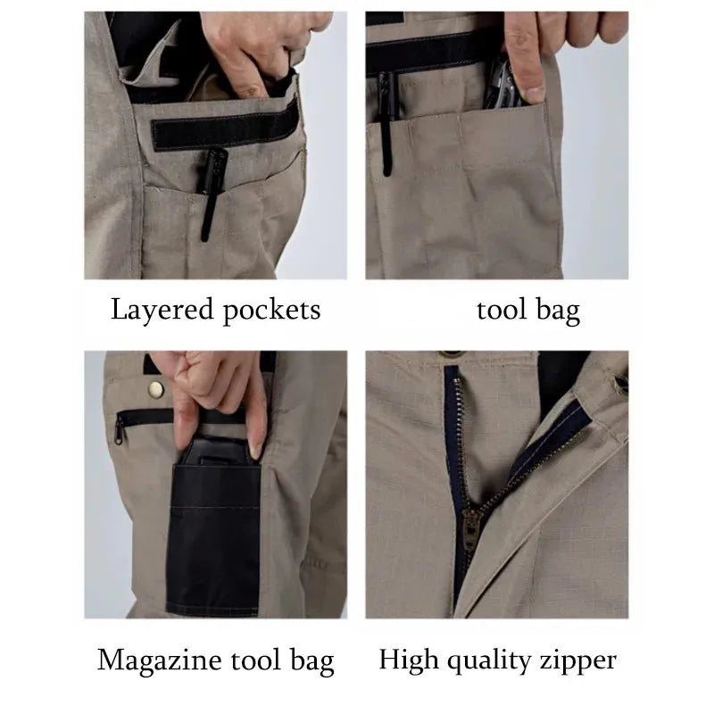 Multi-Pocket Men's Tactical Casual Pants Cargo Pants Outdoor Hiking Trousers Wear-Resistant Training Overalls