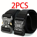 2 Men's Quick-Release Lock Buckle Belt - Outdoor Belt, Suitable for Camping, Jeans, and Casual Pants
