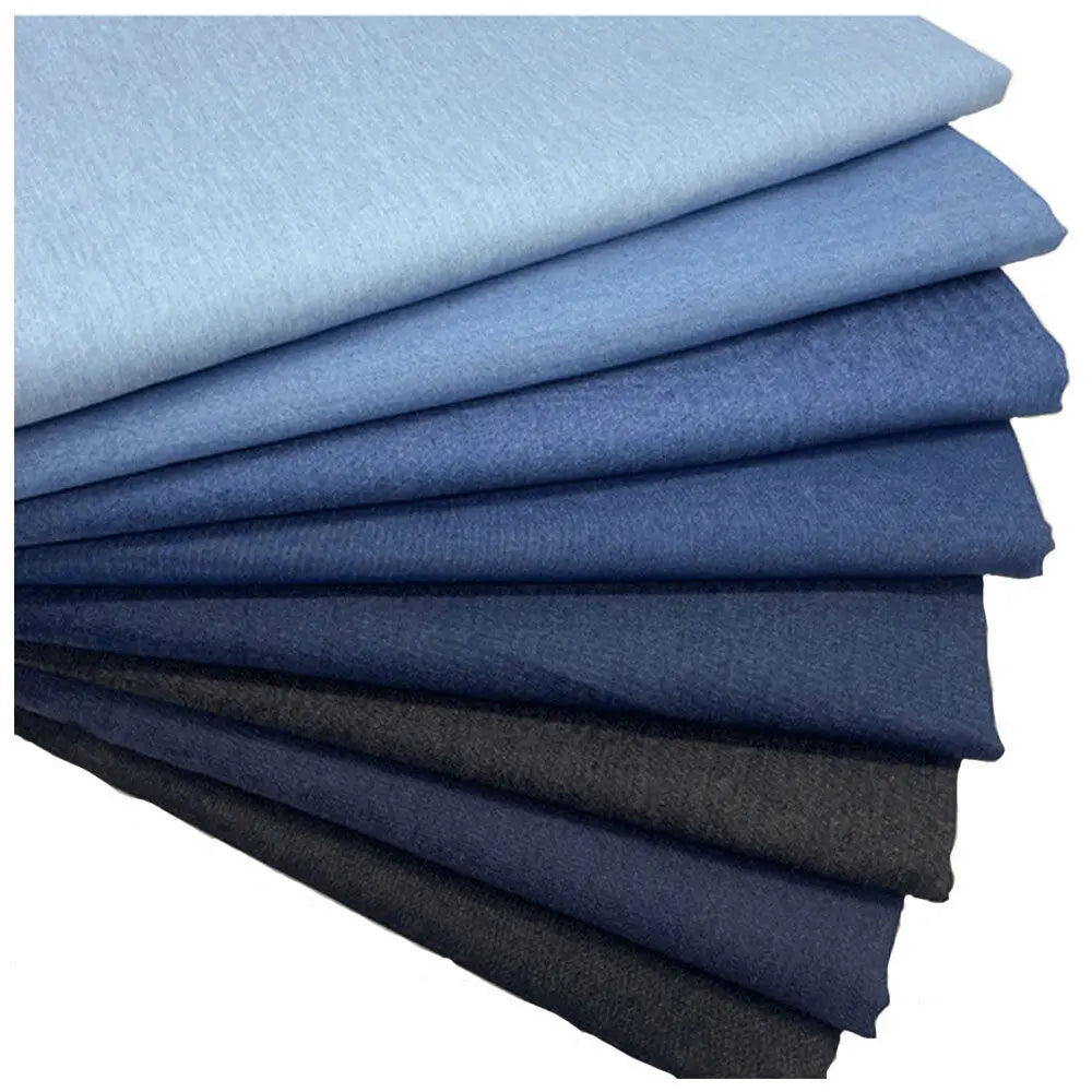 70x45CM Vintage Cotton Blue Denim Fabric Light Thin Soft Cloth For DIY Dolls Clothing Jeans Dress Bag Cap Apron Crafts Material
