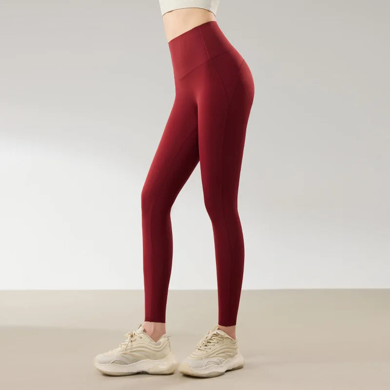 BIVIGAOS Spring Summer High Waist Butt Lifter Sharkskin Leggings Women Micro Pressure Thin Breathable Sport Fitness Leggings