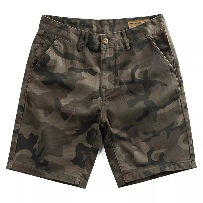 American Retro Camouflage Work Short Pants Men's Summer Loose Casual Thin Wear-resistant Dirty Five-Quarter Pants
