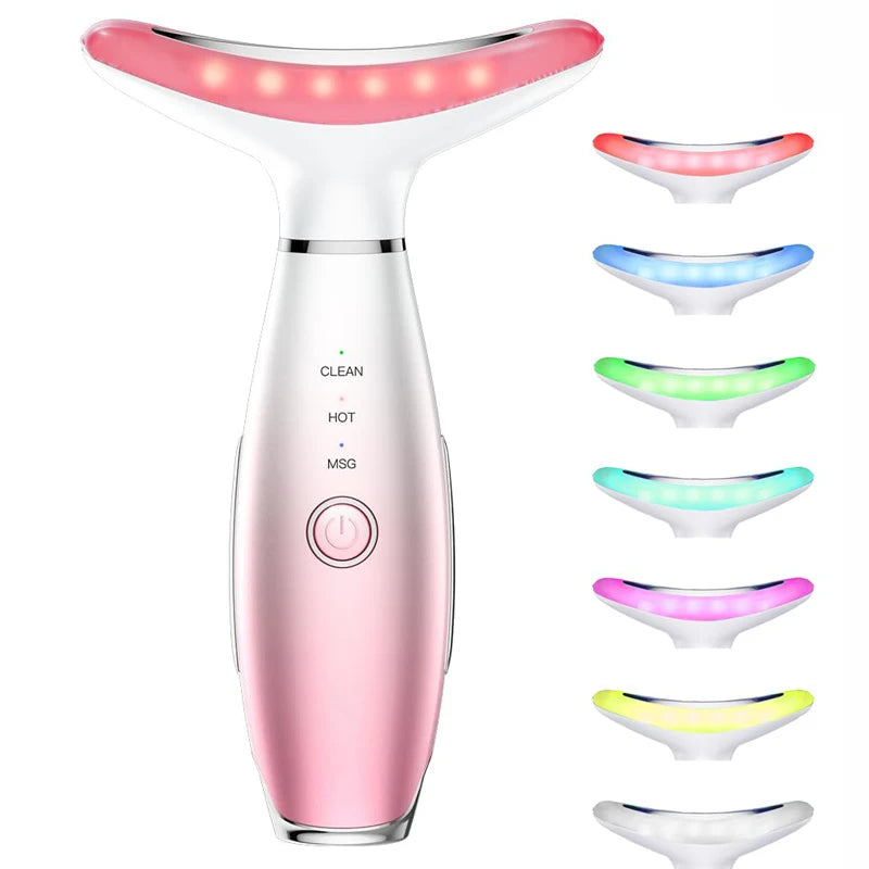 7 Colors Anti Wrinkle Facial Massager Neck Face Beauty Device Skin Tighten Facial Lift Device Reduce Double Chin Skin Care Tool