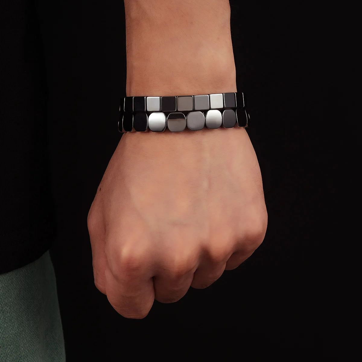 1pcs Hematite Bracelet For Men Reclaim Your Edge Confidence Natural Hematite Stone Beaded Stretch Healing Bracelets Gift Jewelry
