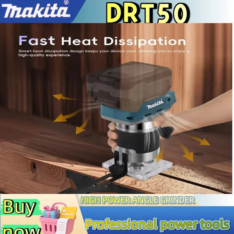 Makita DRT50 Cordless Trimmer Rechargeable Trimming Machine Brushless Slotting Tool Milling Woodwork Engraving Machine
