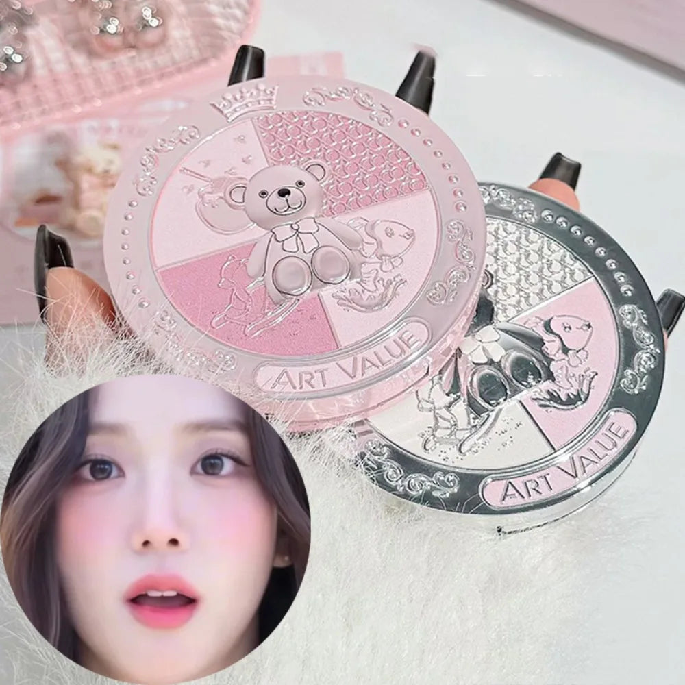 ART VALUE 7PC Makeup Sets Include 3 Colors Matte Lip Mud,1 Pressed Powder,1 Blush,1 Eyes Palette,1 Necklace Beauty Makeup Sets