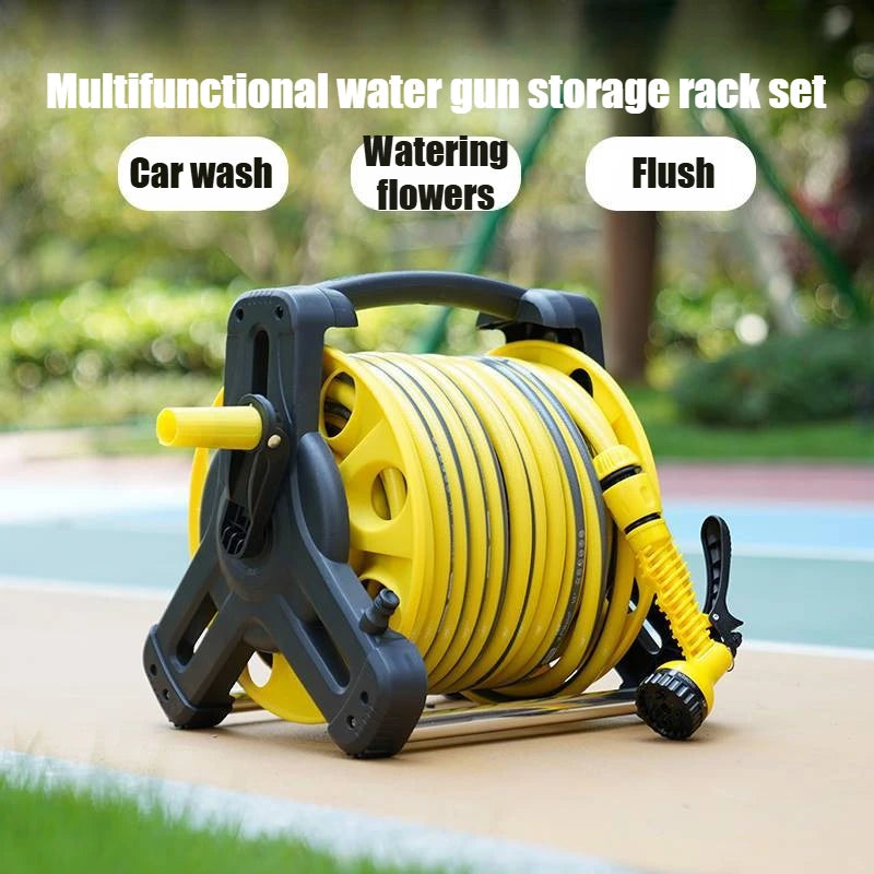 Car Wash Garden Irrigation Pipe Plant Flowers Heavy Duty Cart Portable Garden Hose Reel PVC Water Hose Pipe Reel with Cart