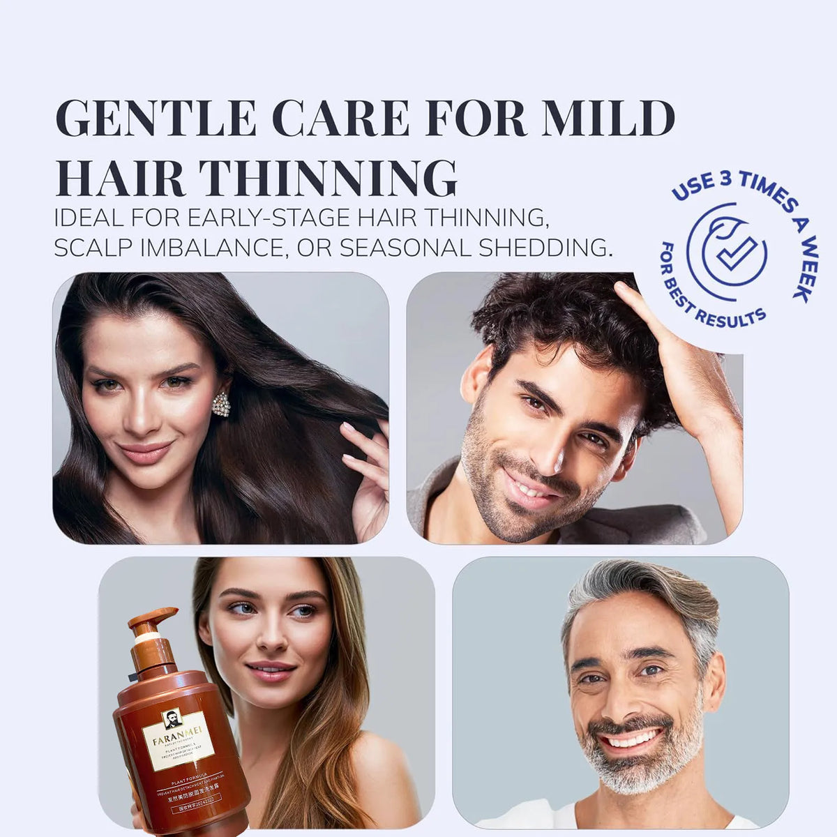 500ml Anti Hair Loss Shampoo Ginger Ingredient Strengthening Hair Root Nourishing Dryness Hair Damaged Repair Thicker Treatment