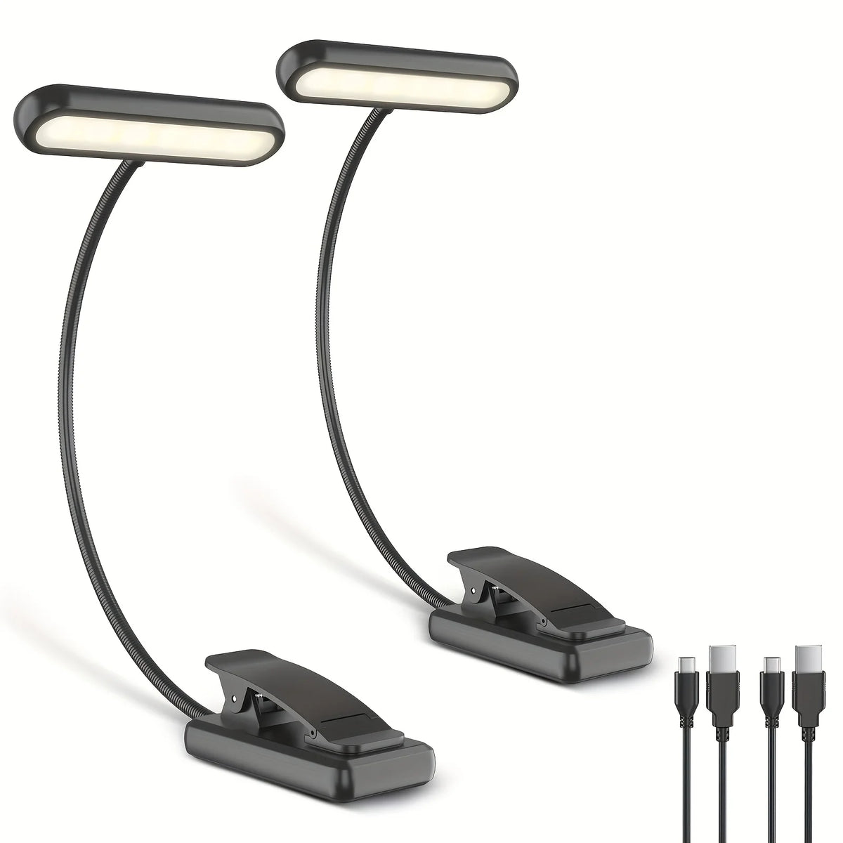 Portable Flexible Easy Clip Night Reading Lamp USB Rechargeable Reading Light 3Colors Warm Cool White Daylight Book Lamp1