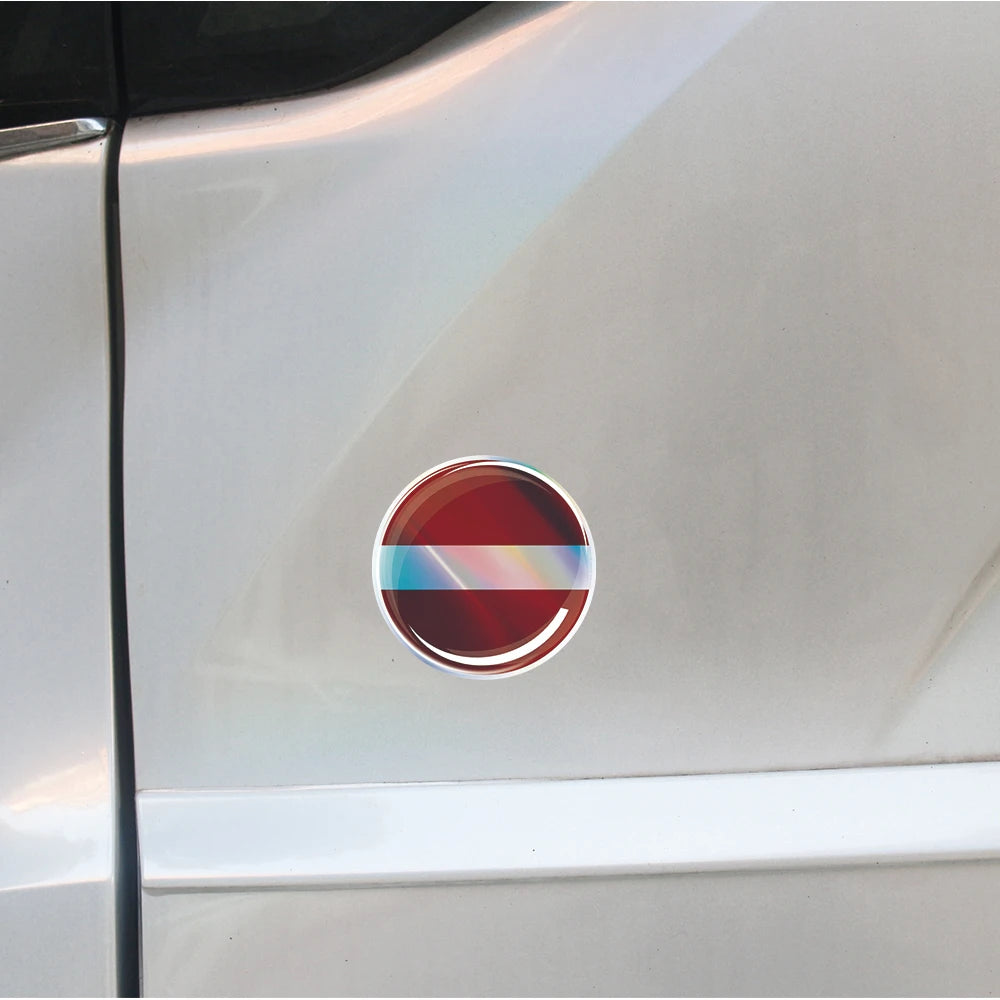 Kenya Latvia Romania Flag Laser 3D Epoxy Resin Car Stickers Car Window Steering Wheel Center Console Panel Motorcycle Fuel Tank