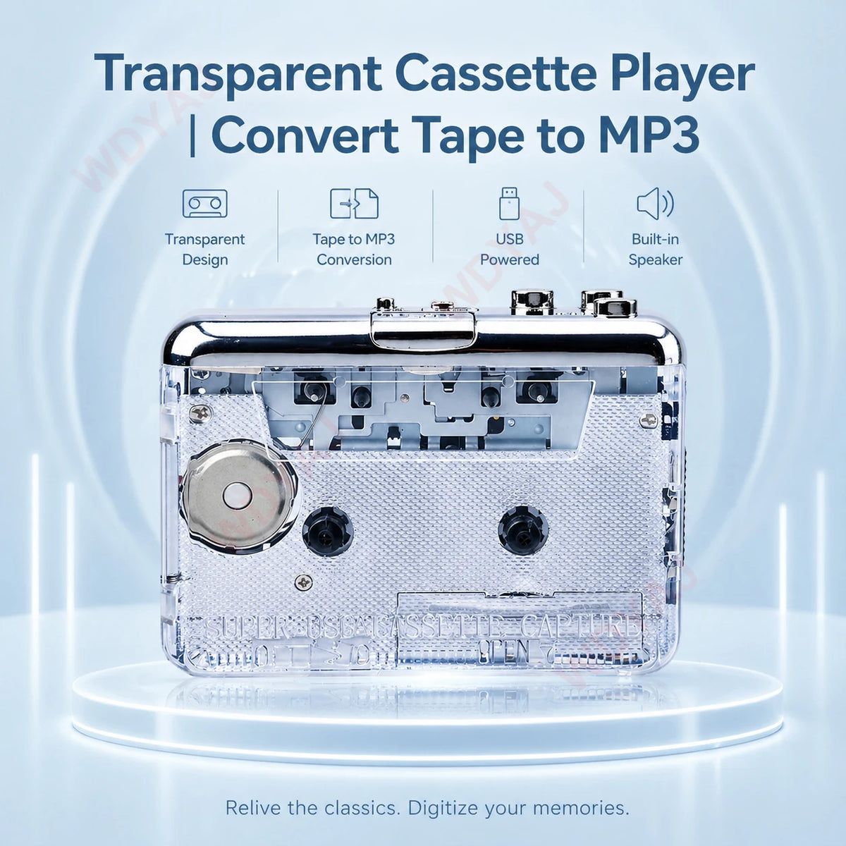 Cassette Player USB Cassette Capture Cassette to MP3 Converter for PC Music Player Cassette Recorder Adapter