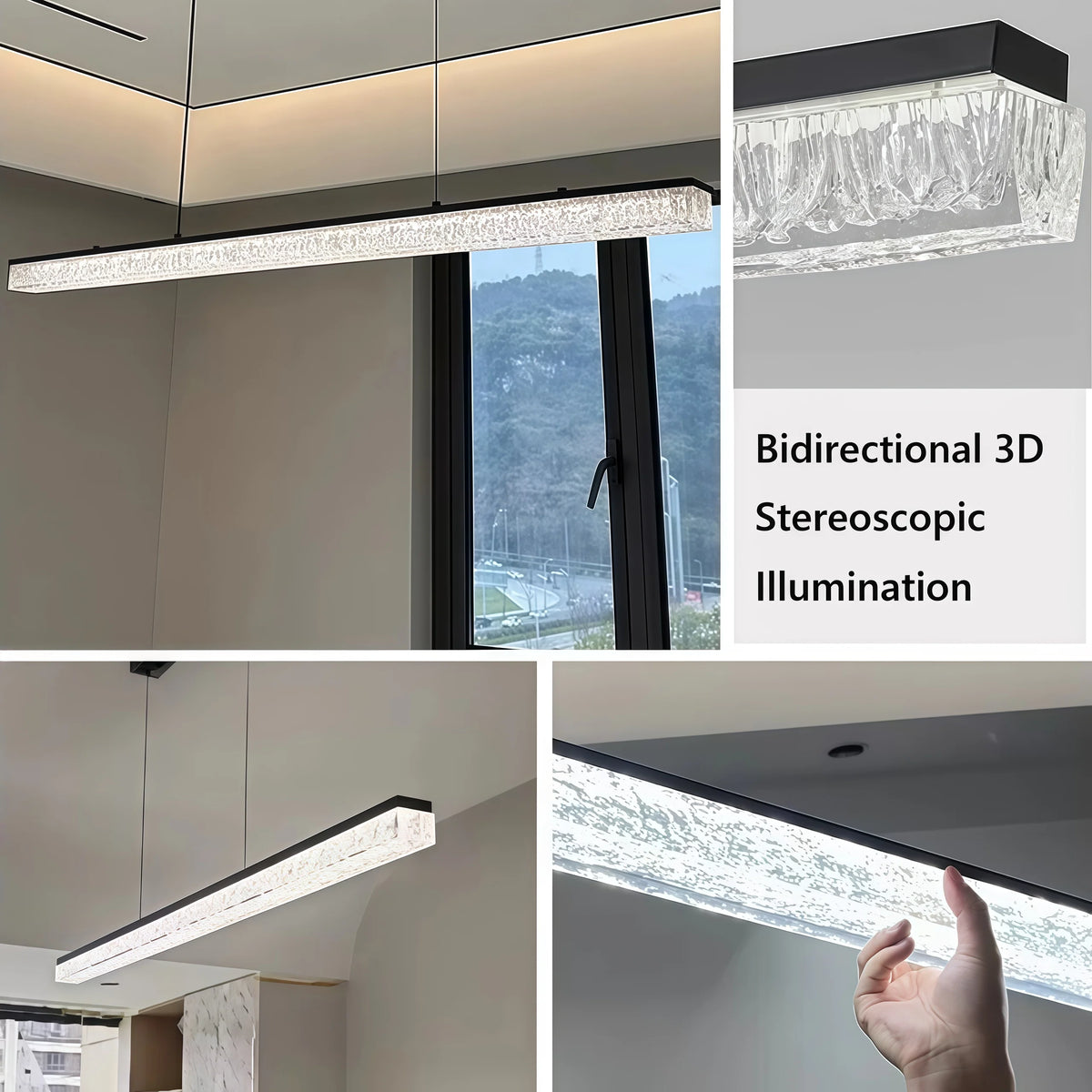 Modern Ceiling Lamps 100CM Minimalist Lustre Restaurant Living Room with Remote Control Lighting Chandelier Ceiling Lights