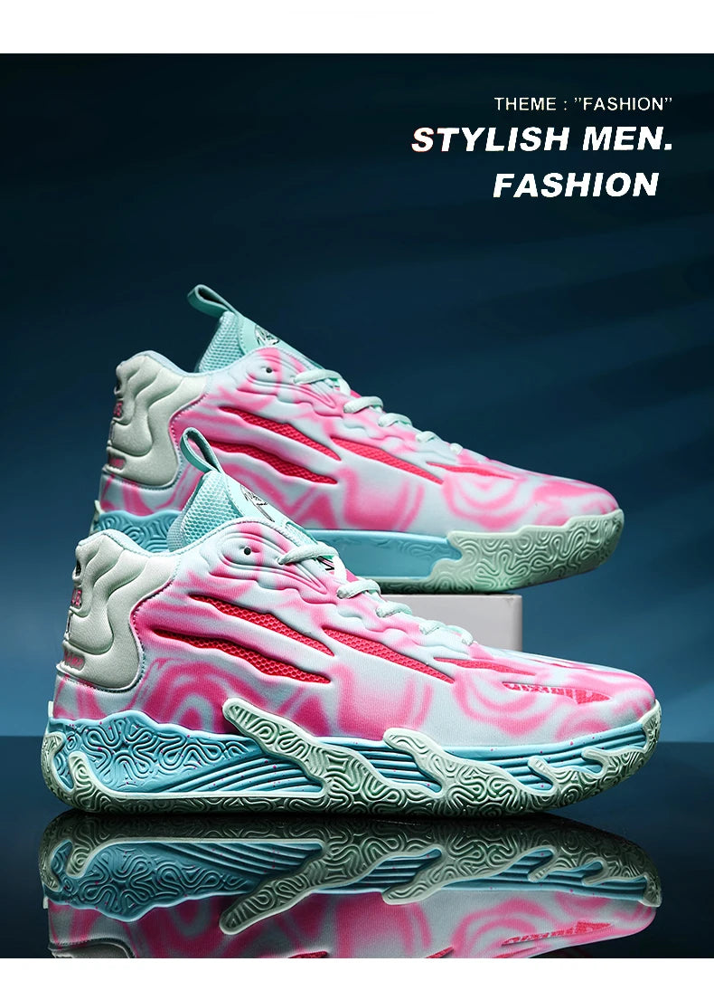 Men Basketball Shoes Field Training High-top Comfortable Non-slip Sports Footwear Luxury Lace-up Flat Sneaker for Men Traf Homme