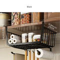 Kitchen Under Cabinet Basket Organizer Storage Hanger Cup Holder Closet Desk Hanging Rack for Kitchen Paper Towel with 4 hooks