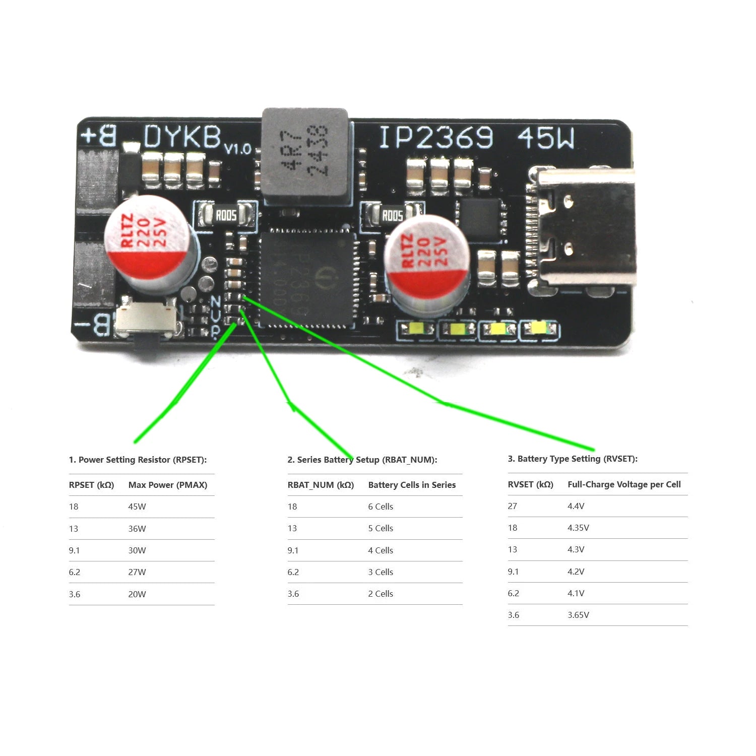 IP2369 PD3.1 45W 2S~6S Lithium Battery Charging & Discharging 3S, 4S, 5S Li-ion LiFePO4 BMS Fast Charger for Drones Power Tools