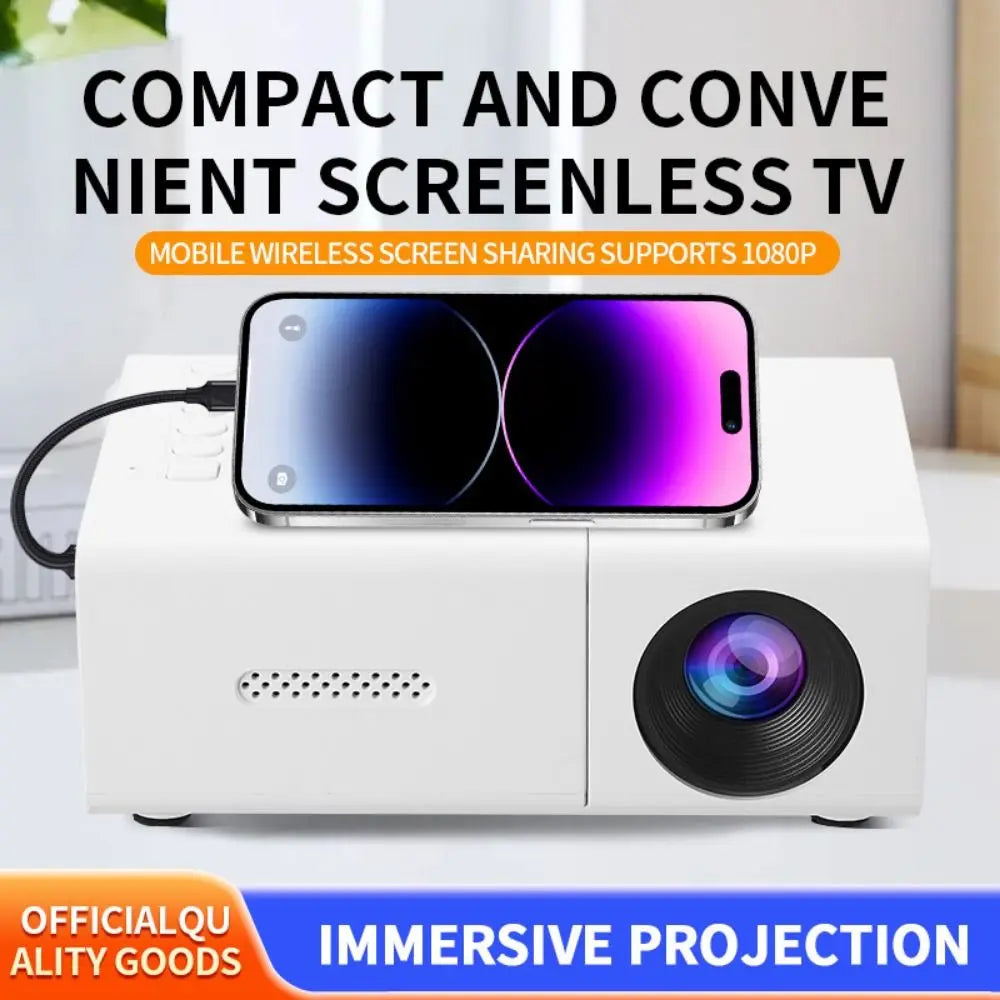 1080P Resolution Mini Projector Built-in Speaker Remote Control Portable Projector Halloween Gifts LCD Technology