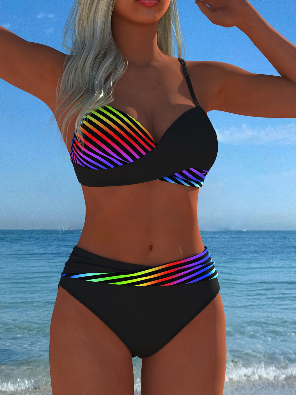 Women's Swimwear Swimming Suit Beach Outfits Summer Beach Festival Vacation Travel Sexy Luxury Modern Two Piece Set Bikinis