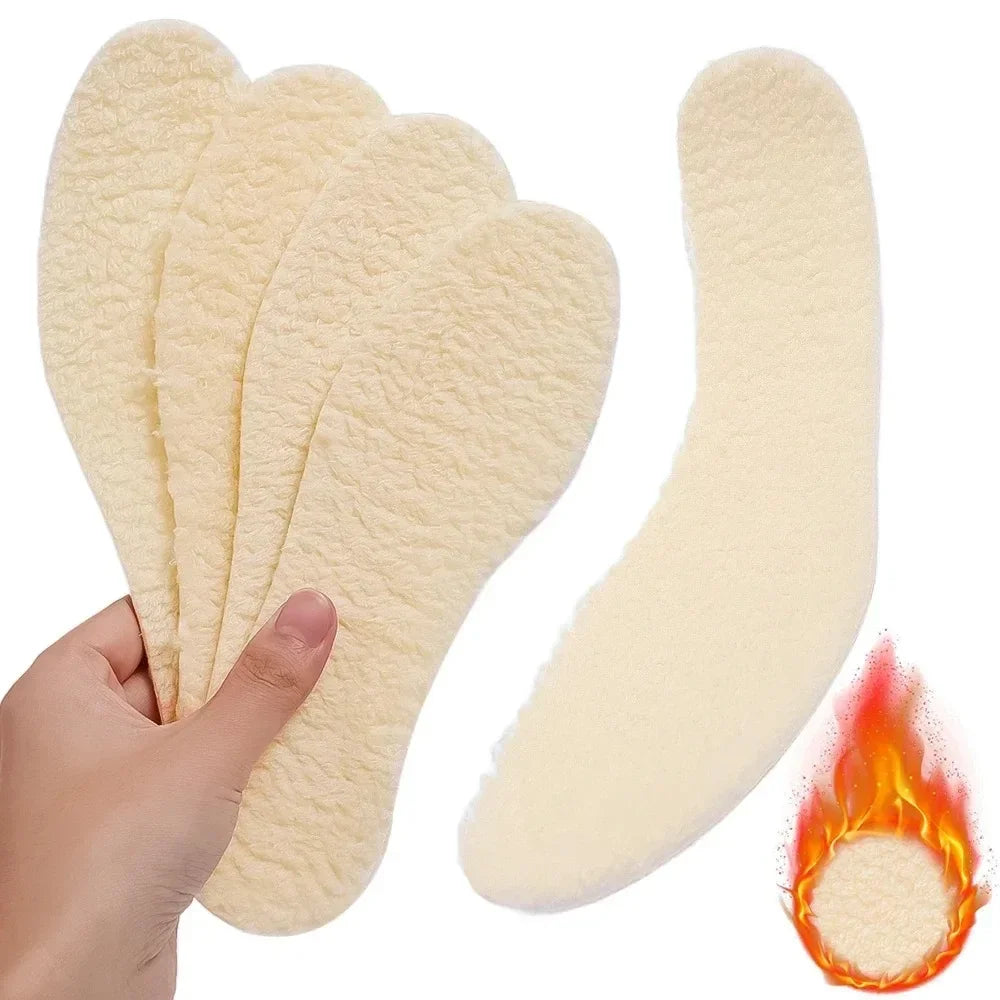 Natural lamb fleece insoles men women Winter keep warm insole soft wool thicken shoepad cashmere shoes insert thermal shoe pads