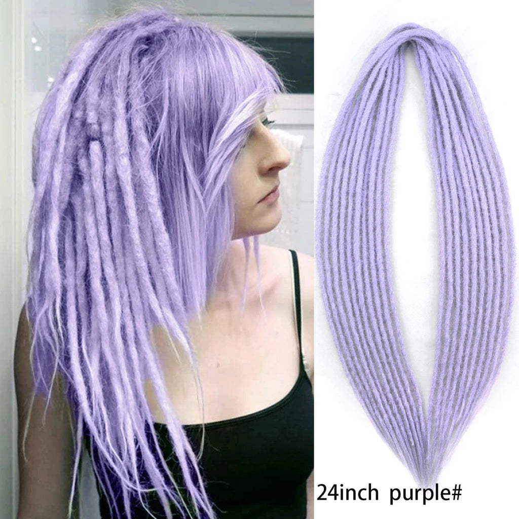 Dreadlock Extensions Handmade Crochet Hair Synthetic 24 36 Inches Dread Extension Crochet Braids For Women Dreadlocks Hair