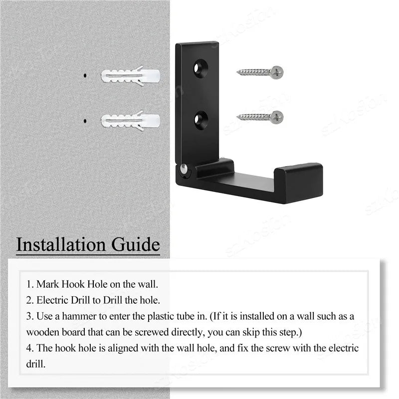 Folding Wall Hook Hidden Robe Towel Coat Hook Aluminum Alloy Hook for Home Kitchen Bathroom Black Sliver Towel Hanger