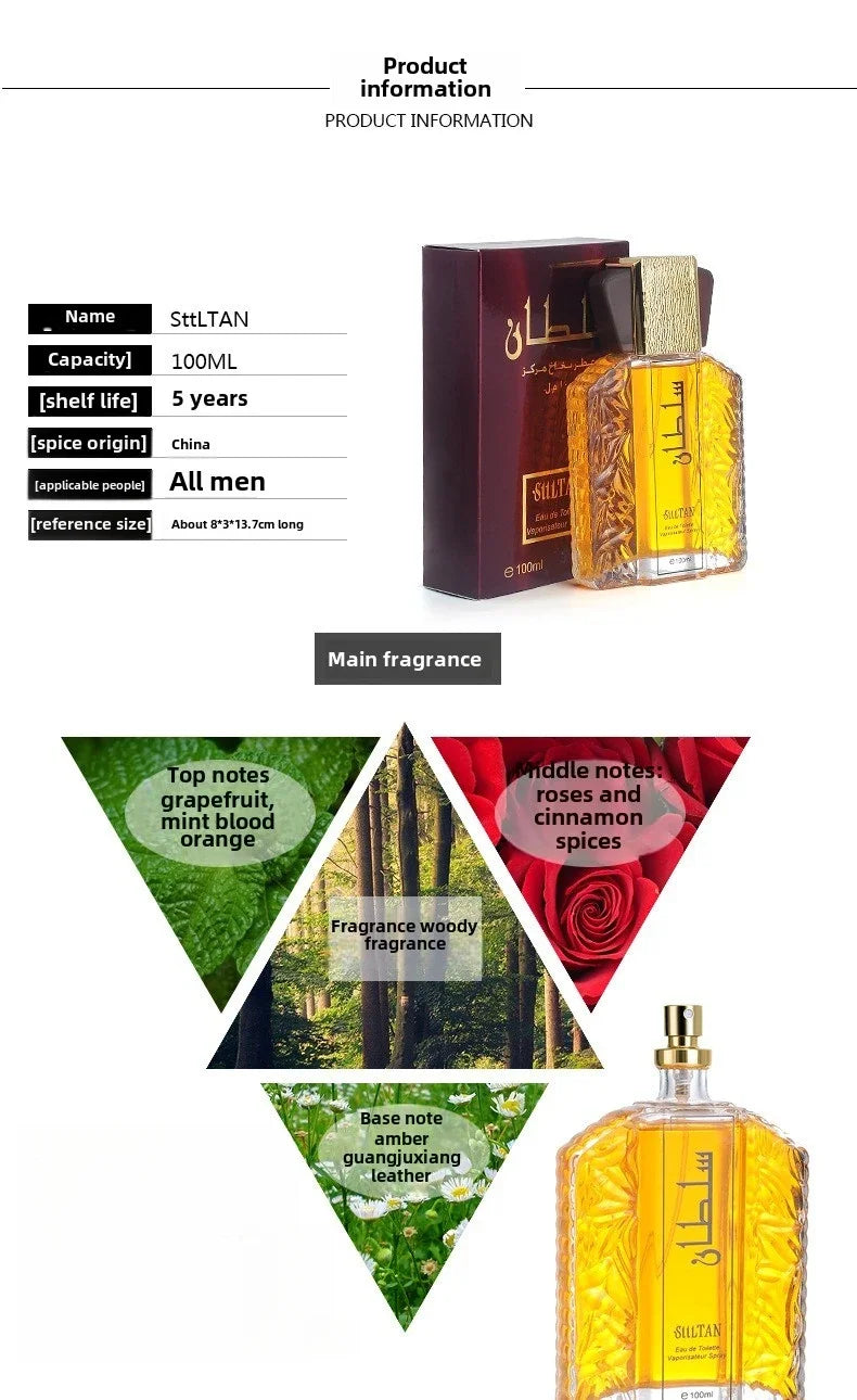 100ml Arabic Style Strong Perfume High Quality Original Perfumes Mens Charm Perfume Fragrance Lasting Pheromones Attract Women