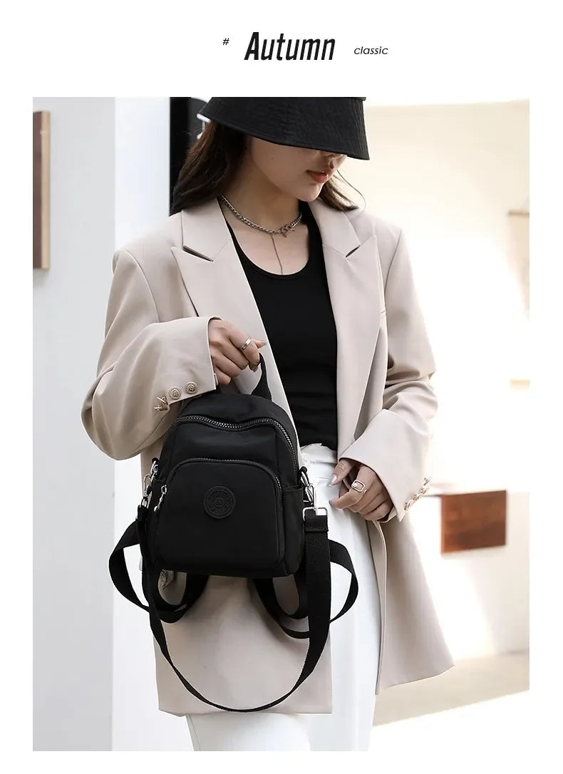 Women's Travel Casual Backpack College Students School Bag Korean Small Canvas Backpack Waterproof Fashion Shoulder Bags