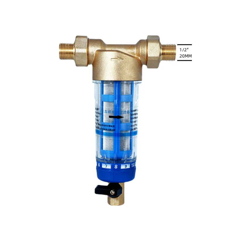 Front Purifier Whole House Spin Down Sediment Water Filter Central Backwash Remove Rust Contaminant Stainless Steel Mesh