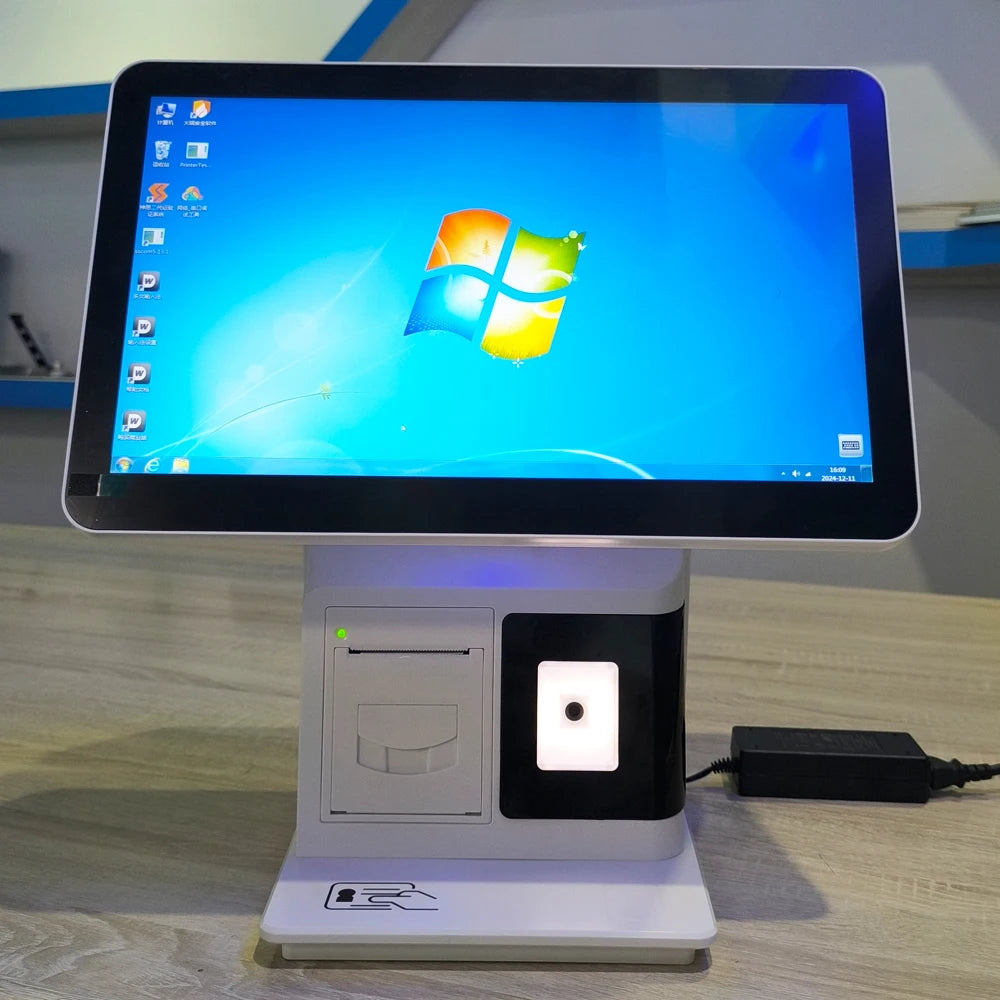15.6 Inch Smart Cashier POS System with ID Card Scanner and Printer