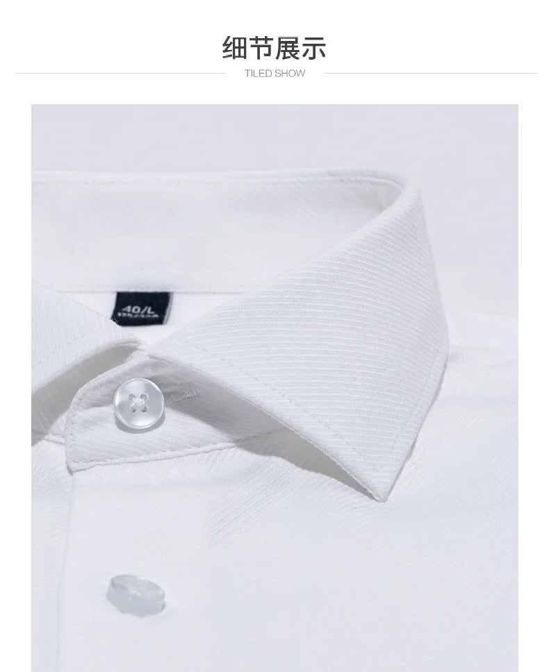 Windsor Collar French Shirt Men's Wrinkle-free Long-sleeved Twill Business Light Luxury Men's Casual Workwear Shirt for Men