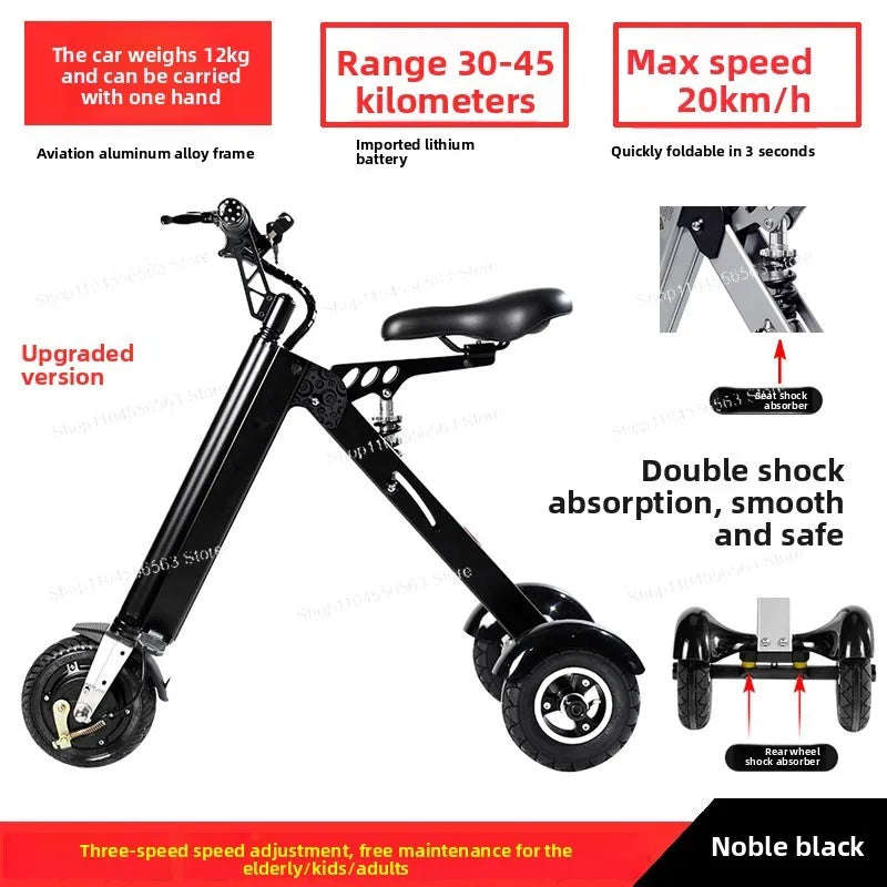 Ultra Light Foldable Electric Bike for Adults with Lithium Battery Portable E Bike for Men Women