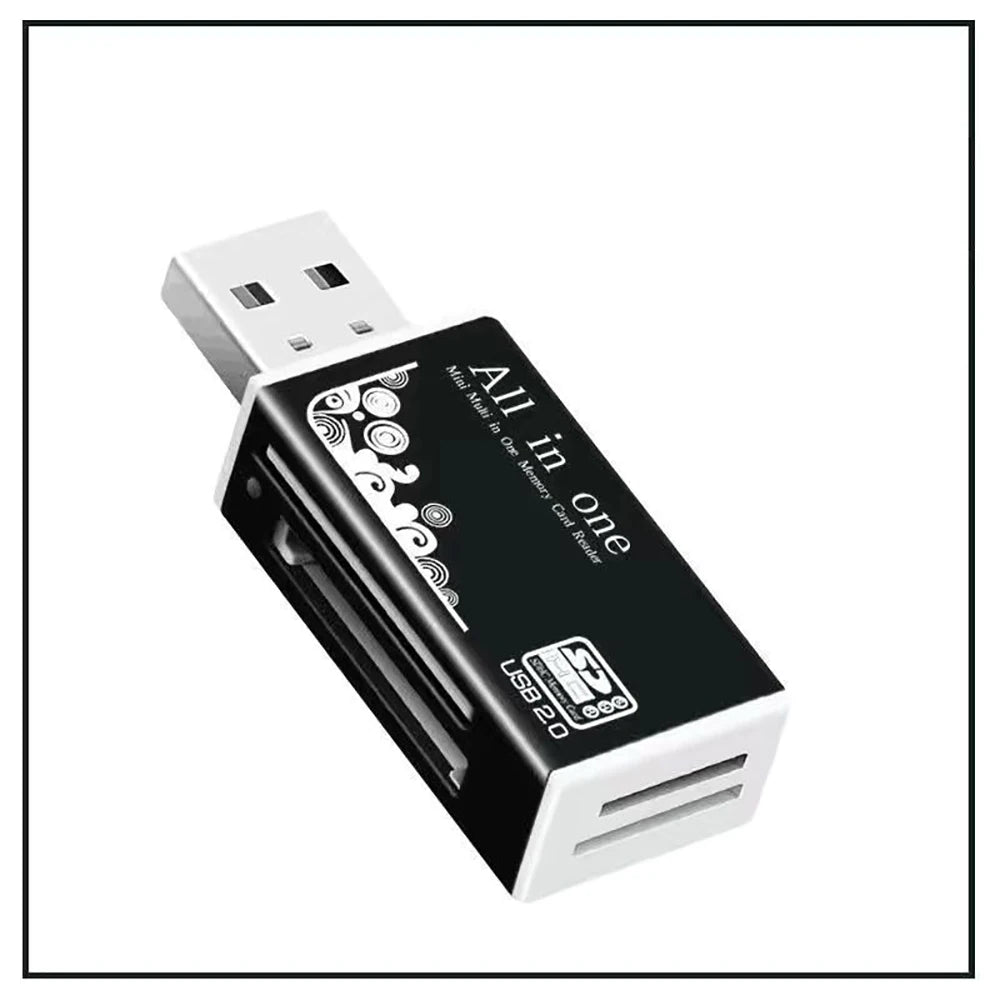 Alloy Card Reader 4 Ports USB2.0 Micro SD TF M2 MS Pro Duo MMC SDHC DV Phone Camera Memory Card Adapter with LED Indicator