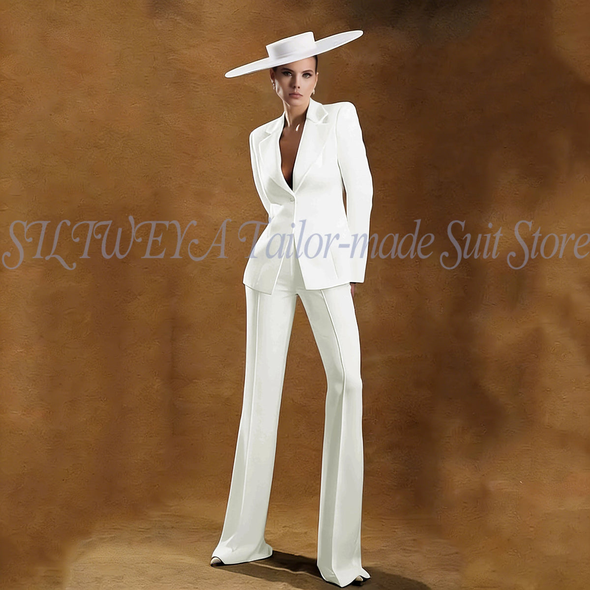 Ladies White Tailored Blazer Trousers Set Workplace Business Occasion Formal Attire 2026 Women Fashion Chic Office Commute Suit