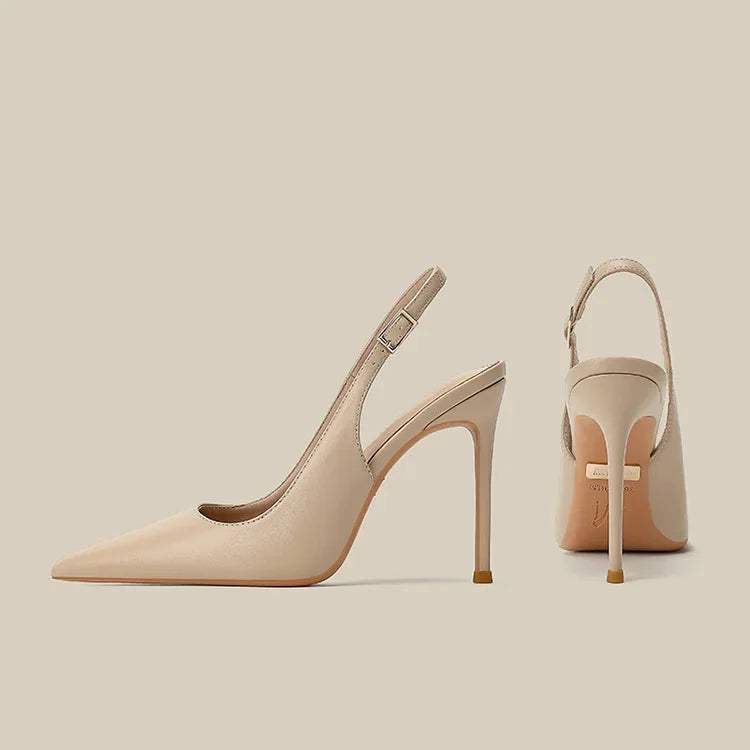 New high-heeled shoes for women with slim heels and pointed back, fashionable, versatile, comfortable commuting sandals