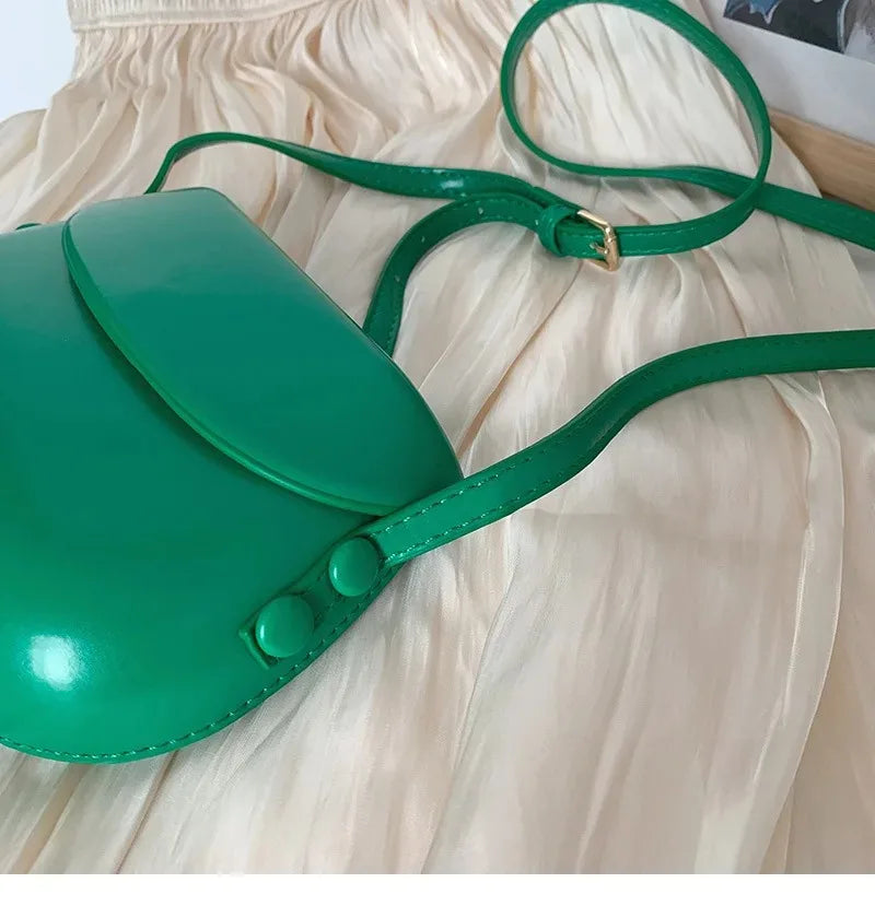 Candy Color Women's Saddle Shoulder Bag Casual Portable Female Small Clutch Handbags Sweet Fashion Ladies Purse Crossbody Bags