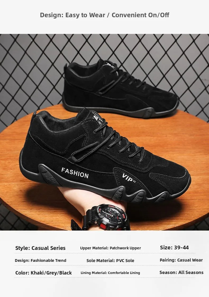 Men's Fleece Lined Safety Shoes Sporty Casual Warm Trendy High Top Work Boots Glued Sole round Toe Rubber Bottom Shoes