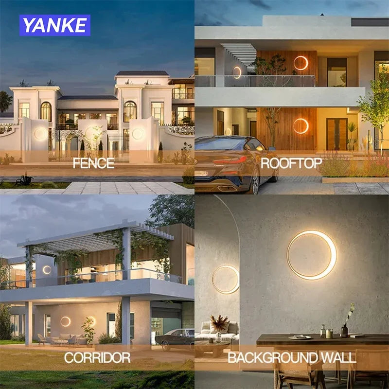 Outdoor Moon Wall Light Modern IP65 Waterproof Porch Garden Wall Lamp Patio Garage Door Antiwa Fixtures Lighting Decoration