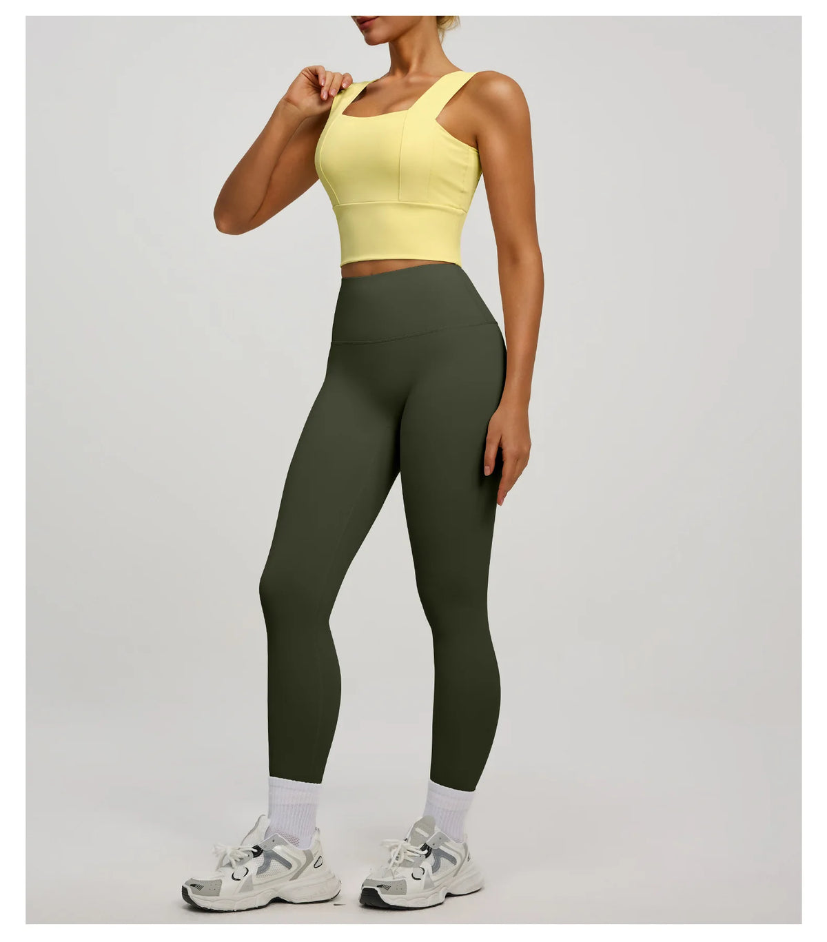 Solid Color Bra, Trousers, Yoga Suit, Tight and Thin, Nude Running Sports and Fitness Clothes