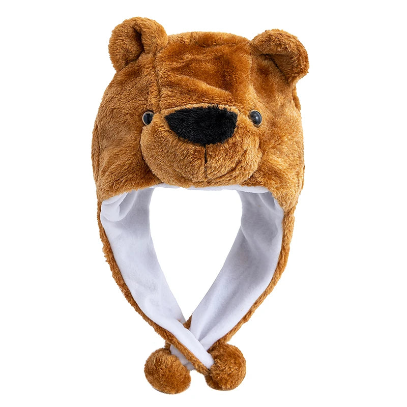 Hot Sale Unisex Funny Bulls Head 3D Animal Style Decorative Hat Winter Cap For Men Women Plush Fur Lovely Family Hat