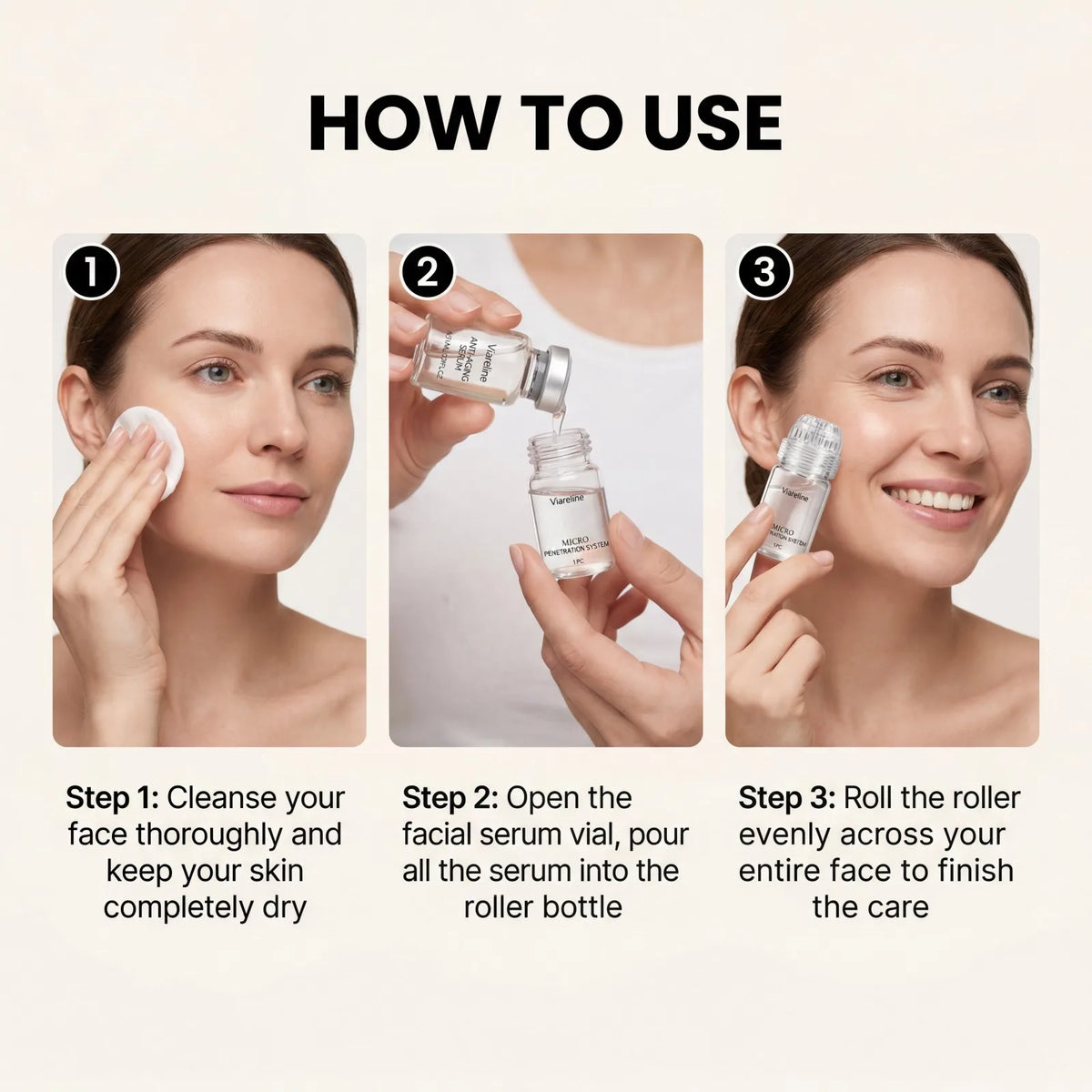 Collagen 0.2mm Microneedle Serum Set Hydrating Firming Smoothing Facial Roller Serum Pro Home Beauty Care Kit Glowing Skincare