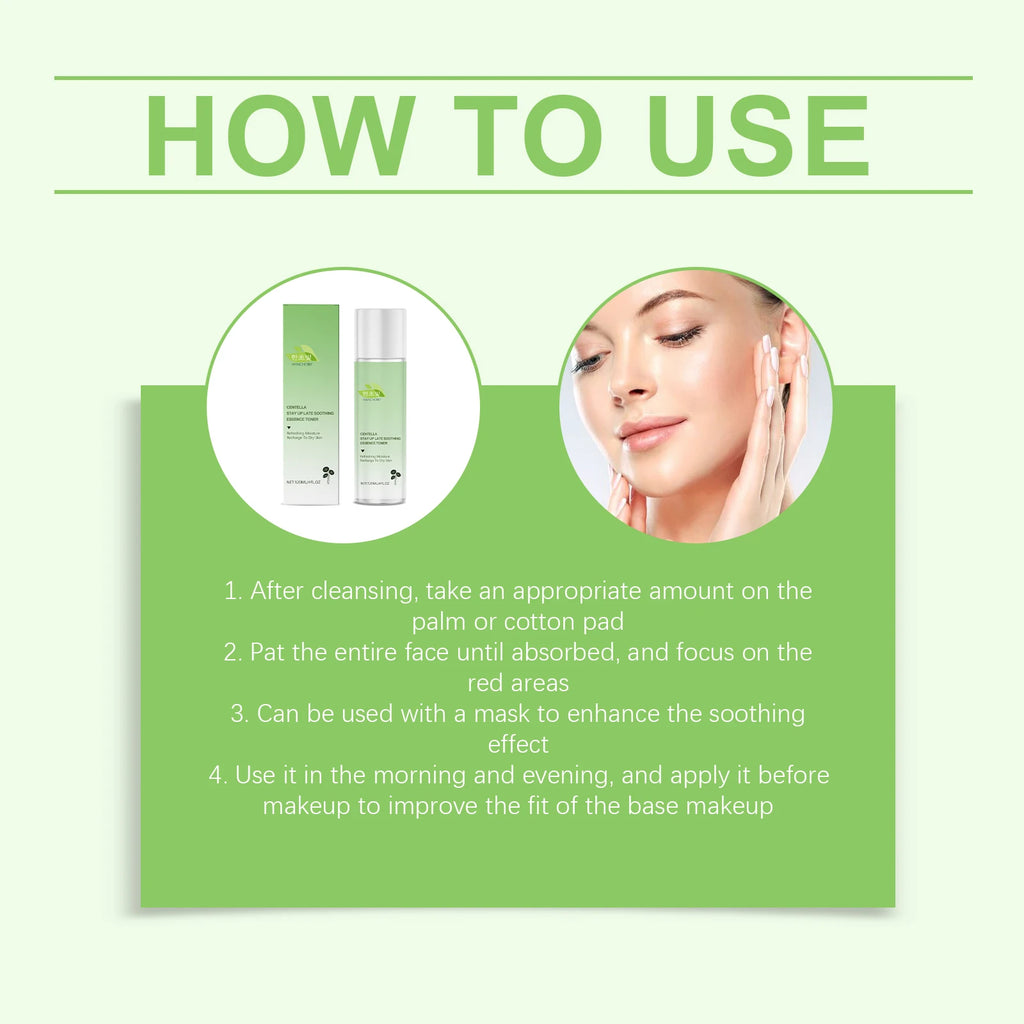 Centella Asiatica Skincare Set Moisturizing Toner Friming Facial Serum Soothing Cream Shrink Pores Deep Cleansing Face Wash Foam