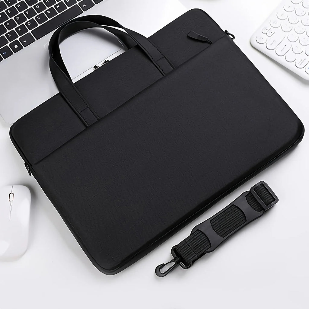 Solid Color Easy Lightweight Portable Laptop Bag, Portable Business Travel Laptop Sleeve, Zippered Crossbody Office Laptop Bag